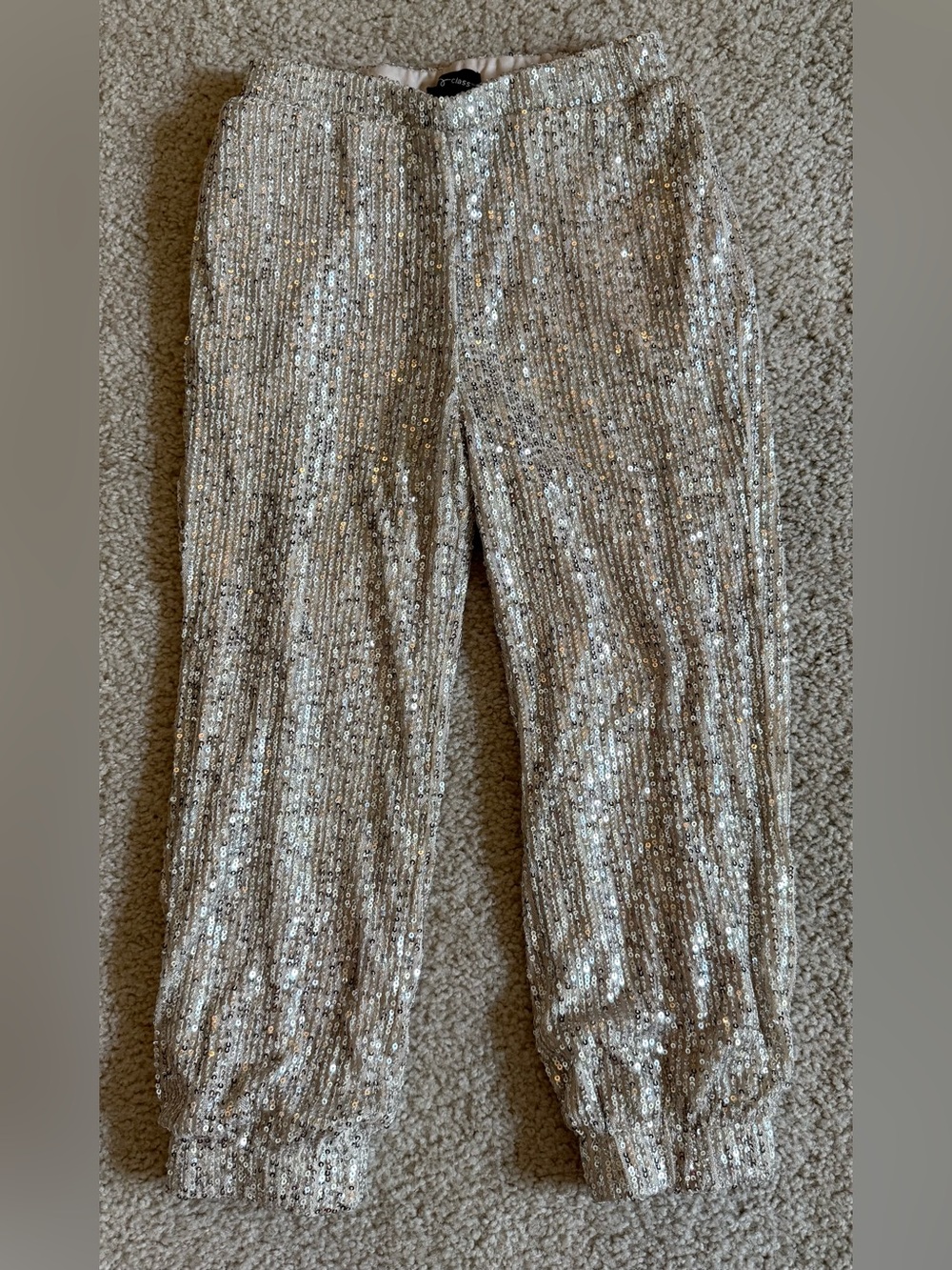 Girls' Shimmery Silver Sequin Joggers - Brand